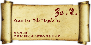 Zsemle Mátyás névjegykártya