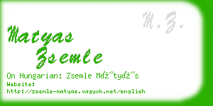 matyas zsemle business card